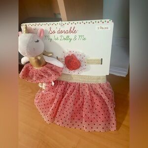 New My First Dolly & Me 3 piece set doll/skirt/headband toys